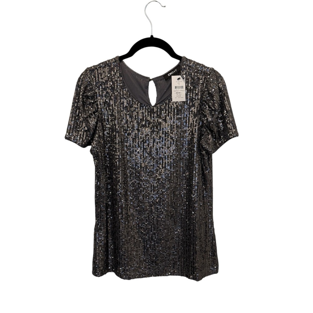 DKNY Silver Sequin Blouse